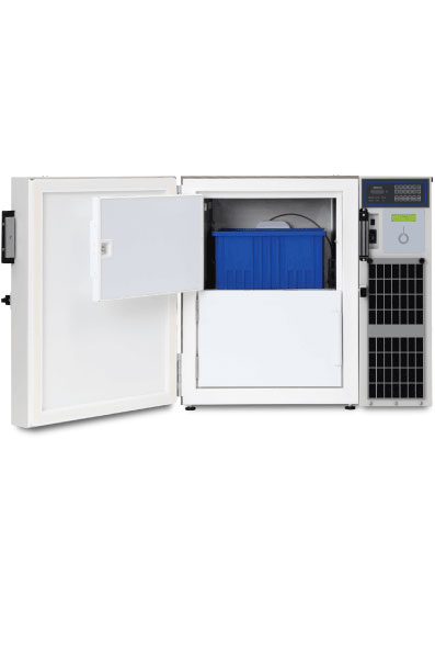 Under Counter ULT RFID Freezer open for inventory management