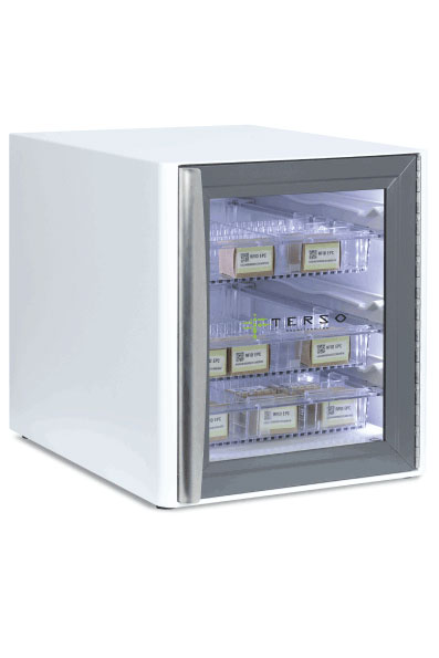 Countertop RFID Cabinet- side view with inventory