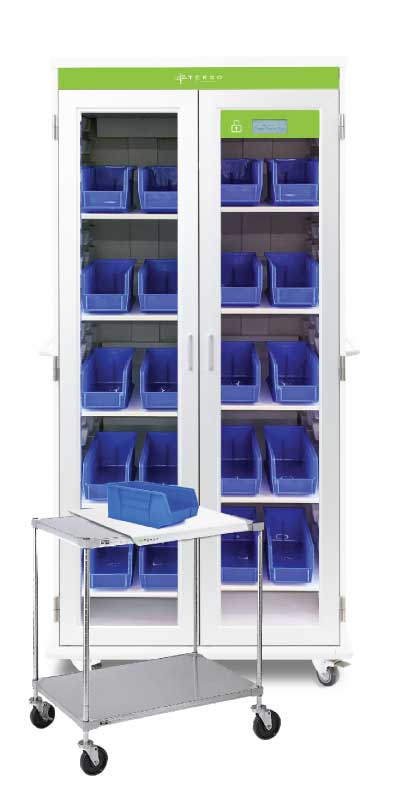 The Kanban Security Cabinet allows you to keep PPE stock safe and track when inventory is getting low and needs replenishment